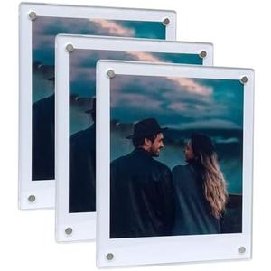 3.5x4.25” Magnetic Polaroid Picture Frame, Fridge Magnet Frame for Polaroid Now i-Type/600/SX-70/OneStep+/Instax Square Wide 300/200/210 Photo [3 Packs 6 Panels]