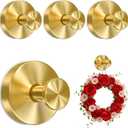4 Pcs Valentine's Day Wreath Hangers for Front Door, Garland Hanger for Door Frame, New No Drill Suction Cup Hooks for Door Wreaths, Reusable Holder for Glass Window Door Valentine's Day Wedding(Gold)