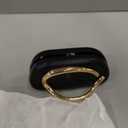 PU Leather Evening Handbags for Women Hand-held Clutch Purse with Chain Vintage Metal Decoration Crossbody Bag