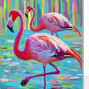 ACANDYL Flamingo DIY Paint by Numbers Kit for Adults Paint by Number Beginner Canvas Painting by Number Flamingos DIY Acrylic Oil Painting on Canvas Arts Craft Decoration 16x20 Inch