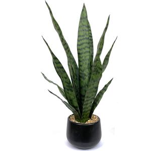 Bird Fiy Artificial Snake Plant 22.5" Faux Agave Fake Sansevieria Artificial Potted Plants for Indoor and Outdoor Home Office Dcor (Green)