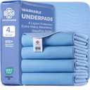 Accompagner Incontinence Bed Pads Washable Waterproof, Ultra-Absorbent Reusable Underpads for Diaper Changing, Nursing, Bedridden, Adults, Seniors, Kids and Dogs (Blue, 24"x24"(Pack of 4))