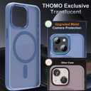Thomo Strong Magnetic for iPhone 13 Case & iPhone 14 Case [Compatible with Magsafe] Translucent Matte Slim Shockproof Women Girl Anti-Fingerprint Protective Case for iPhone 14/13 6.1", Light Blue
