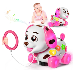 ToddlerCley Musical Puppy Toys for 1 Year Old Girl Gifts, 1st Birthday Gril Gift, Bilingual Baby Toy 61218 Months, Learning Toy for 1 Year Old Boy Present with Sound Light