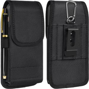 Cell Phone Holster with Card Holder Pouch Belt Clip Men for iPhone 17 Pro Max Samsung Galaxy S25 S24 S23 S22 S21 S20 Ultra A16 A15 A14 A13 A55, XL-Black
