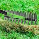 65" Thatch Rake & Garden Rake 13" Narrow Dual-Sided Sharp Steel Tines, Adjustable Handle, Lightweight & Reversible Head for Precision Lawn Care, Debris Removal and Soil Leveling