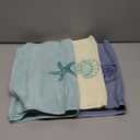 3 Pack Coastal Hand Towels for Bathroom 100% Cotton Embroidered Bathroom Towels 13.78 x 29.53 Inch Soft Absorbent (Classic,Ocean)