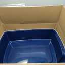 IRIS USA XX-Large Side Entry Cat Litter Box, Open Top Extra Large Litter Box for Big Cats and Multi-Cat Households, High Sided Scatter Shield, Easy to Clean, 30" L x 20" W x 14" H, Navy