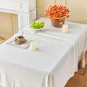 White Velvet Tablecloth, 60 x 102 Inch Rectangle Table Cover, White Velvet Table Cloth Smooth Luxury Tablecloth for Party Wedding Dining Banquet