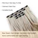4PCS Clip ins Curled Fake Wavy Natural Hair Extensions for Women 22 Inch Synthetic Fiber Hairpieces Soft Clips on Extension for Daily Party Wear Dirty Blonde Mix Bleach Blonde
