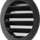 Calimaero WSGB Soffit Vents 4 inch Black Round Grille Vent Cover - Soffit Air Vent with Built-in Insect Screen Mesh Fits Only with Metal Ducts