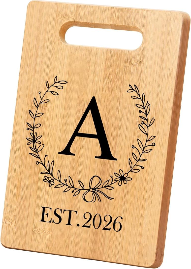 Personalized Cutting Board, Monogrammed Wedding Gift for Couple Newlywed 2026, Initial Birthday Gifts for Women, Gift for Bridal Shower Wedding Shower Engagement Anniversary Housewarming(Letter-A)