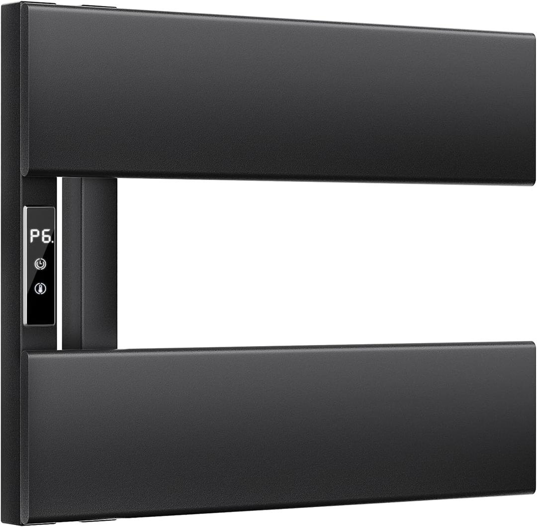 Electric Towel Warmer with Smart LED Timer, Modern [2/3/4] Bar Large Panel Heated Towel Rack, Wall-Mounted Plug-in/Hardwired 2-in-1, Rapid Warmth for Bathrooms, [Matte Black/Alpine White]