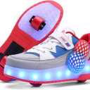 Roller Skates Shoes for Boys and Girls - 2-in-1 Skate Shoes and Sneakers for Kids Fun and Stylish (6 Big Kid, Blue)