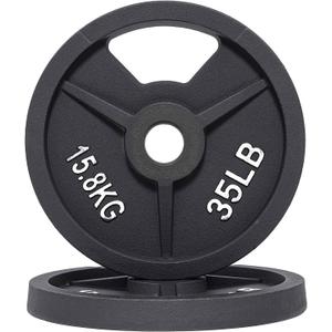 Signature Fitness Standard 1-Inch Cast Iron Plate Weight Plate for Strength Training and Weightlifting