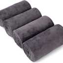 Orighty Bath Towel Pack of 4 - Soft Feel Grey Bath Towel Sets, Highly Absorbent Microfiber Towels for Body, Quick Drying, Microfiber Towels for Sport, Yoga, SPA, Fitness, (27 x 54) (4 Pack Bath Towels, Dark Grey)