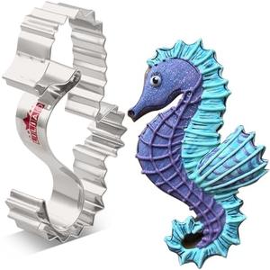 Pack of 2, LILIAO Seahorse Cookie Cutter - 2.5 x 4.4 inches - Stainless Steel