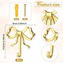 2 Pcs Large Size Gold Bow Hooks for Wall, 4.74 x 3.54 Inch Bow Knot Brass Coat Hooks Wall Door Decor Holder Hat Towel Hook for Living Room Bathroom Bedroom Kitchen Decorations