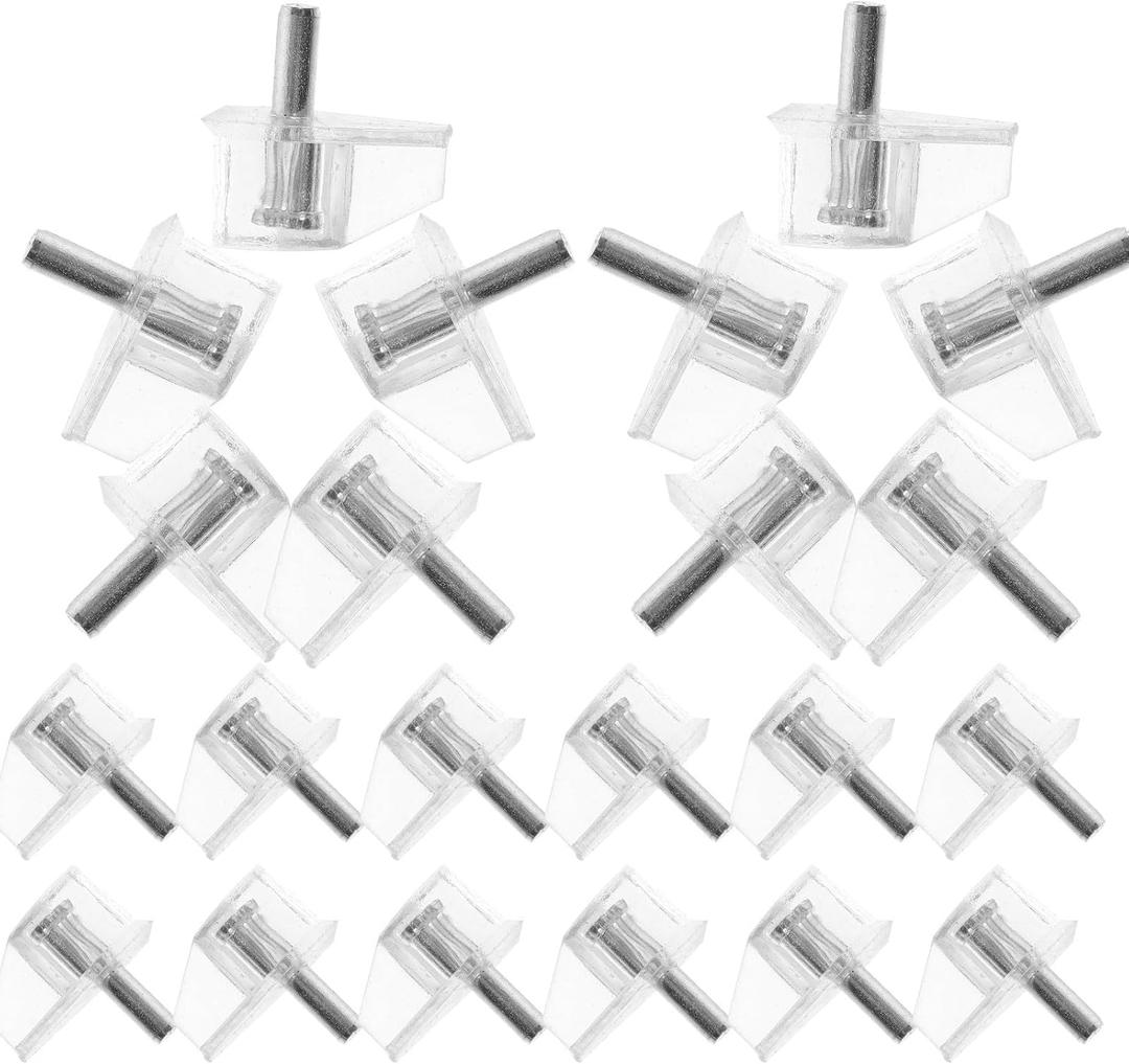 Kisangel 100pcs Plastic Shelf Support Pegs 3mm Cabinet Cupboard Fixing Shelf Bracket Pins for Furniture Storage and Garden Use