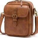 Small Crossbody Bags for Women Vegan Leather Messenger Purses, Vintage Wallet Anti Theft Shoulder Handbags with Card Slots (Retro Brown)