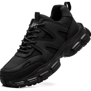 Hogent Steel Toe Shoes for Women Men Wide Non Slip Composite Work Sneakers Indestructible Comfortable Safety Tennis Shoes Lightweight Breathable Construction Sneakers Puncture Proof Ergonomic Desig 43