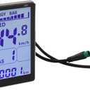 Electric Bike LCD Display, 5 Pin E Scooter M5 Panel Meter Screen with Waterproof Connector, E Bike Display Meter Control Panel Screen Suitable for 31.8 22.2mm Handlebar Electric Bike(No. 2 Protocol)