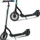 AERO MOBILITY Kick Scooter for Kids 6+, Teens & Adults | Light Up Wheels, Hand Brake, Rubber Deck Mat & Shock Absorption | Foldable & Height Adjustable