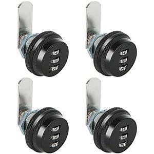 JMIATRY 4 Pack Combination Cam Lock 3/4 Inch Cylinder Password Coded Locks Combi-Cam Lock for Cabinet Drawers Cam Locks Combination, Black