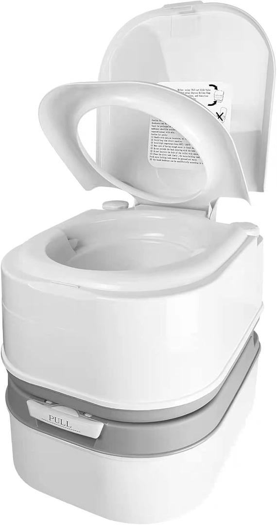mupera Portable Cassette Toilet - Upgraded 6.4 Gallon Compost Toilet Camping for Adult, Travel Double-outlet Anti-leak Cassette Portable Potty for RV Camping Traveling Boat Fishing (White)