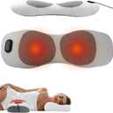 Smooth Spine Triple Fusion Back Massager, Vibration Massageback Massager with Heat & Adjustable Traction, Ergonomic Design with Adjustable Height Lower Back Pain Relief & Deep Tissue Relaxation