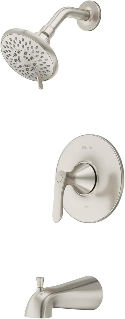 Pfister Weller Tub and Shower Trim Kit (Valve Sold Separately), Single Handle, Brushed Nickel Finish, LG898WRK (1 Pack)