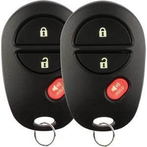 Key Fob Keyless Entry Remote Replacement for Toyota Tacoma Tundra Sienna Sequoia Highlander - 3 Buttons Car Key Fob FCC: GQ43VT20T (Set of 2)