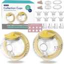 PumpMom-us Wearable Breast Pump Collection Cup Compatible with Spectra S1 S2 9 Plus and SG, Replace Pump Kits 27mm Flange and 17/19/21/24mm Insert Included
