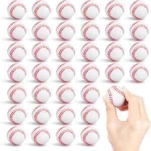 Hooqict Baseball Stress Ball 25 Pack Mini Baseballs Small Foam Sports Ball Stress Relief Squeeze Toy for Kids Sports Birthday Party Supplies Classroom Goodie Bag Stuffers