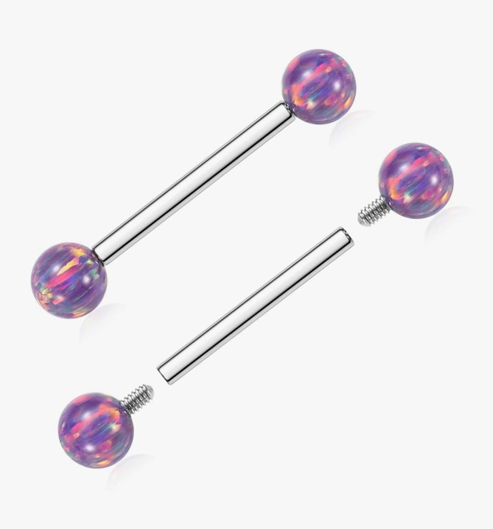 GAGABODY Pair 14G 16G G23 Solid Titanium Shield Nipple Rings Nipple Barbell Internally Threaded Nipple Jewelry Tongue Piercing Bridge Piercing Jewelry 12mm-18mm