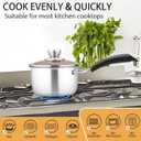 P&P CHEF 1 Quart Saucepan Small Pot, Stainless Steel Saucepan with Lid, Small Sauce Pan for Home Kitchen Restaurant Cooking, Visible Glass lid & Bakelite Heat-Proof Handles,Dishwasher Safe, 1 Pc