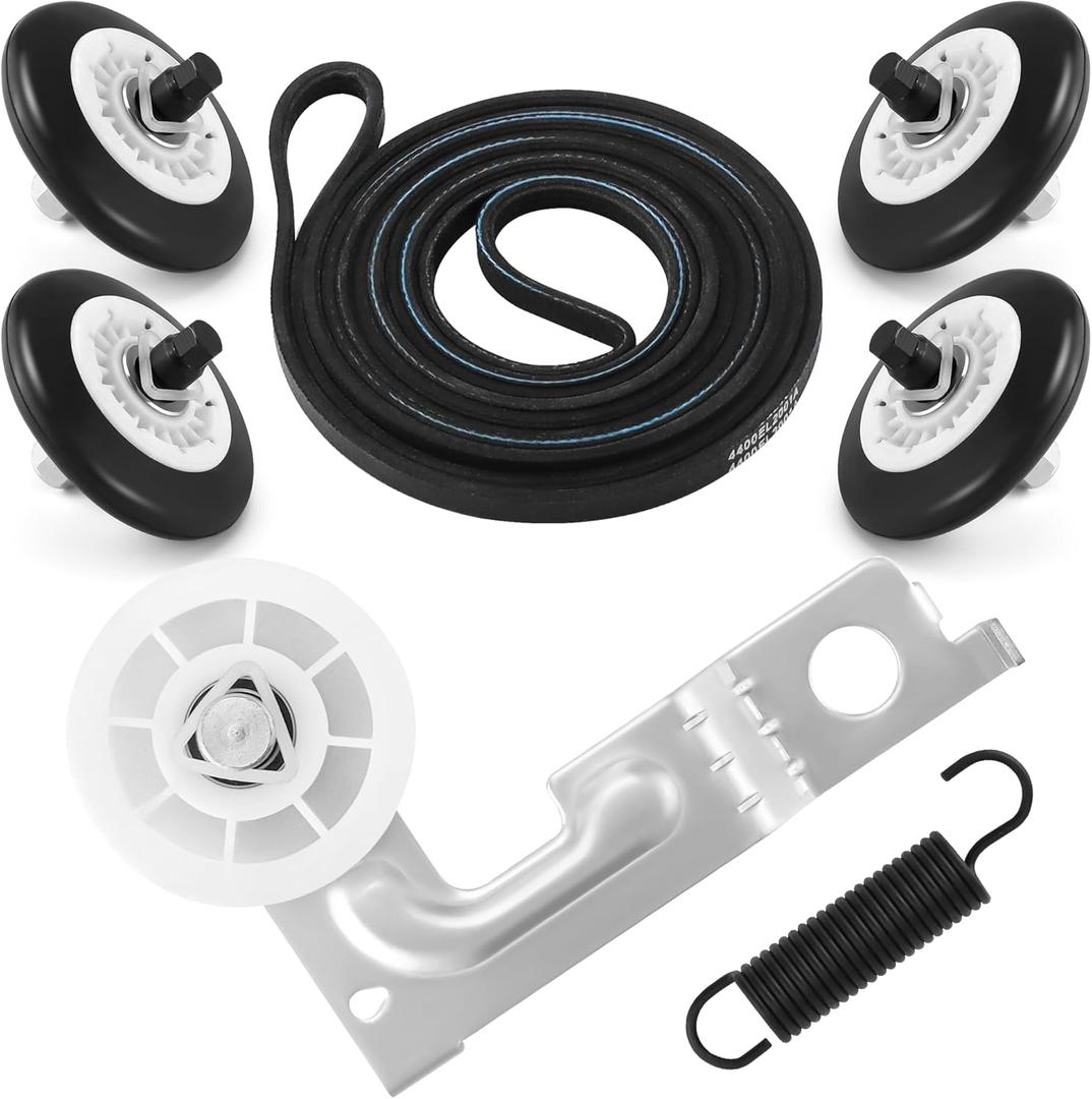 AGM75510755 Dryer Repair Kit Compatible for L-G Ken-more Dryers,Includes 4581EL2002C Dryer Roller,4561EL3002A Idler Pulley,4400EL2001A Dryer Belt,Replace 4581EL2002E 4581EL2002H 4581EL3001E -by MIFLUS