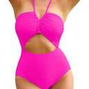 BMJL Women's One Piece Swimsuit Sexy Halter Bathing Suit Flattering Cute Cut Out Ladies Monokini 1 Piece, Small