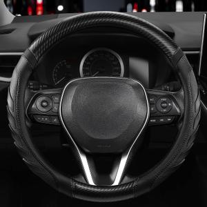 West Llama Truck Steering Wheel Cover for Ford F-150 F-250 F-350 Expedition Ram 1500 2500 3500 Tacoma Tundra, Anti-Slip Grip, 15.5-16 Inch Large Car Steering Wheel Cover (Large Size-Black)