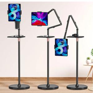 Houele Tablet Floor Stand with Removable Tray, iPad Floor Stand Holder for Bed, Height Adjustable Tablet Mount iPad Holder for 4.7”-15.6” Tablets iPads and Phones