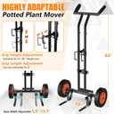 KJX Adjustable Plant Caddy with Wheels, Heavy Duty Plant Dolly Cart with Grab Arm and Strap Dual Protection, Garden Potted Plant Mover Dolly for Planter Flower Pots Indoor Outdoor