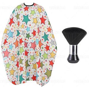 Professional Hair Cutting Cape with Neck Duster Brush, Waterproof Salon Barber Cape with Snaps, Barber Accessories