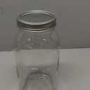 GLING [1 Count 64 oz. Wide-Mouth Glass Mason Jars with Metal Airtight Lids and Bands 2 Quart Large For Preserving, & Meal Prep