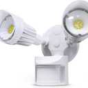 JJC LED Security Lights,Motion Sensor Flood Light Outdoor Fixture,3000LM 27.5W(120W Equiv.),IP65 Waterproof,5000K Daylight White ETL Listed Outdoor Lighting White (Not Solar Powered)