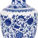 13” Classic Jingdezhen Blue White Porcelain Vase,Art Decor Big Vase,China Handmade Ceramic Flower Bottle - JinzhongPing