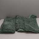 Green Bathroom Rug Chenille 3-Piece Extra Soft and Absorbent Shag Bath Mat Set, Machine Wash Bathroom Rug Set, Strong PVC Non-Slip Underside, Plush Carpet Bath Mat (Dark Green