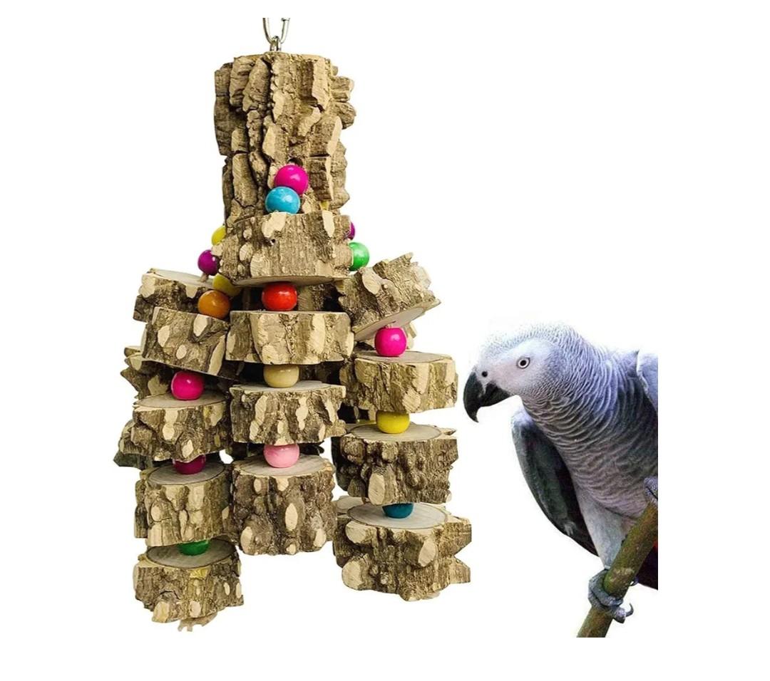 PINVNBY Macaw Toys, Extra Large Parrot Toys, Natural Wood Bird Chewing Toys for Large Birds Parrots African Grey Macaws Cockatoos Parkeets Eclectus Amazon Parrots