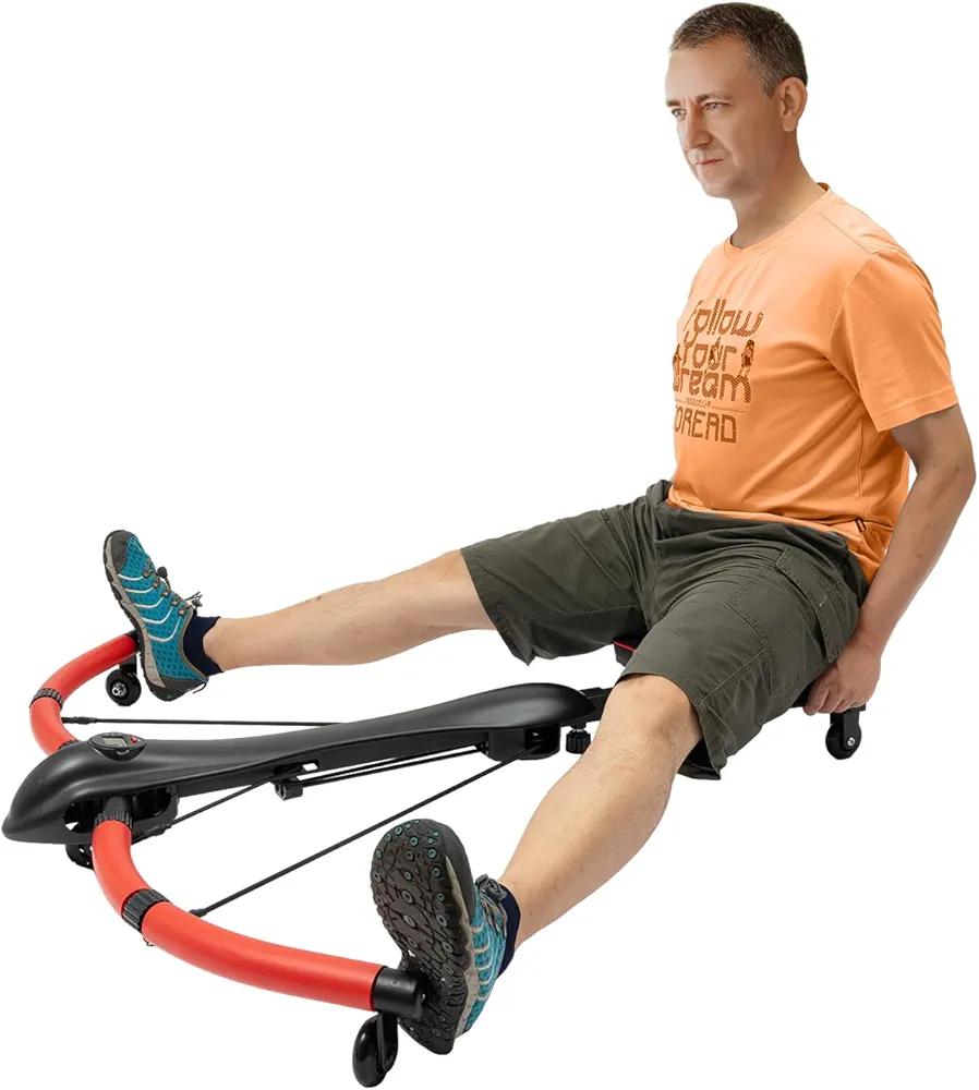Machine Body Workout Machine, Abdominal Exercise Machine, Rowing Machine with 90° Extension Angle, 3 Gear Adjustable Length, 3 Gear Adjustable Pulling Force, 150kg/330lbs Weight