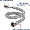 Faucet Supply Lines Extension, 12 Inch, Braided Nylon Extension Hose 3/8" Male to Female Faucet for Bathroom Kitchen - 4 Pack