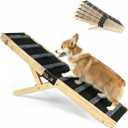 Foldable Dog Ramp for Bed - Non-Slip Dog Ramps for Small Dogs for Couch, SUV & Truck - 5 Adjustable Height from 17'' to 29'' Pet Steps to Go on Bed, Supports Up to 200lbs